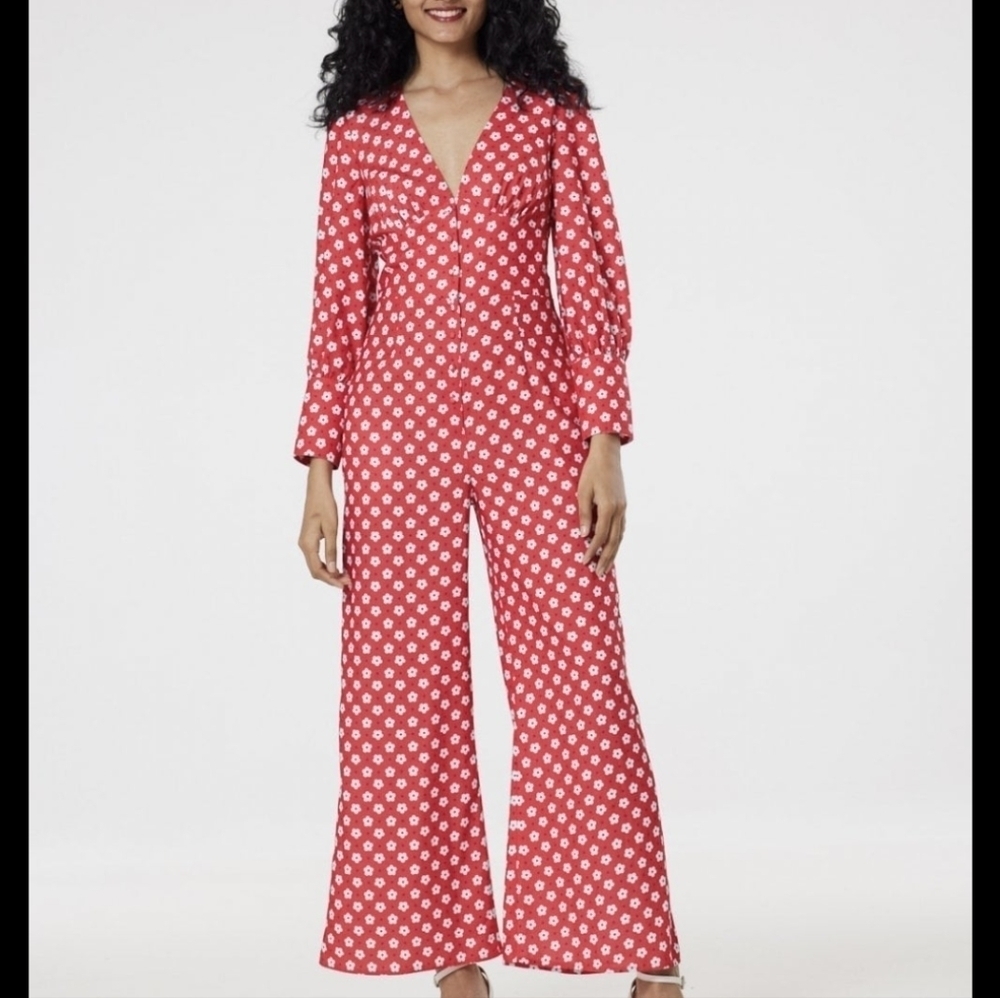 Timeless London Hawana Floral 70s Style Wide Leg‎ Jumpsuit